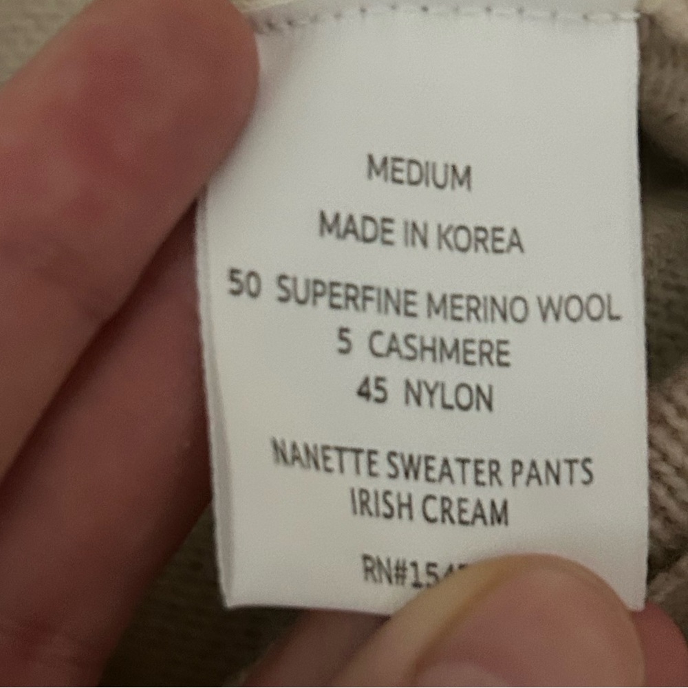 Le Bon Shoppe Nanette Sweater Pants Medium Irish Cream Knit Lounge Slow Fashion - Picture 5 of 6
